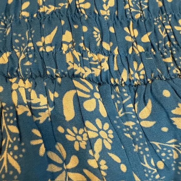 NEW! Cool Change Stevie Dress Meadow Print Cobalt Vanilla Ruched Size XS - Picture 8 of 10